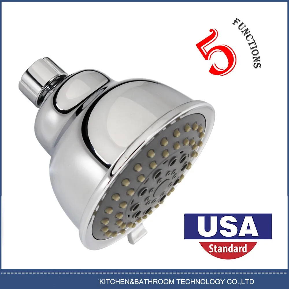 Bathroom chrome ABS plastic rainfall Water saving 4 inch top shower