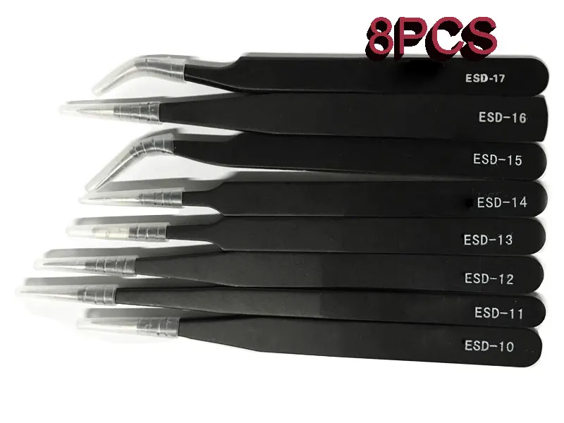 1 комплект 6 шт. или 8 шт/партия, разные размеры ESD-10 ESD-11 ESD-12 ESD-13 ESD-14 ESD-15 ESD-16 ESD-17 пинцет для бровей Пинцет - Цвет: 8pcs