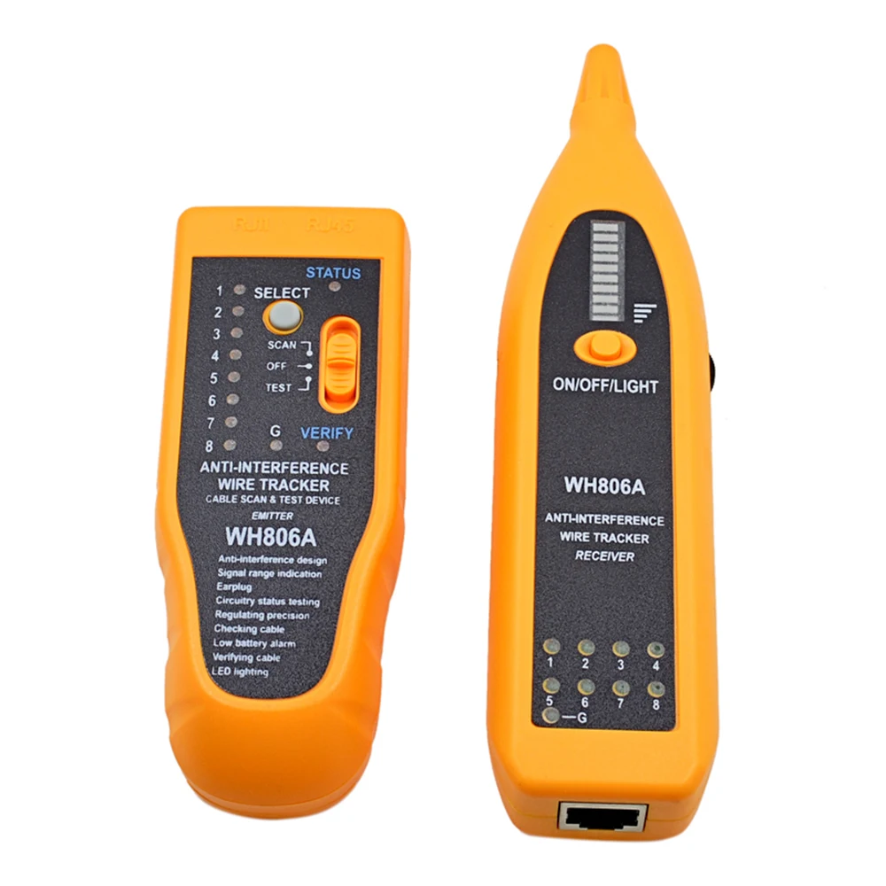 MJTEK Профессиональный WH806A Кабельный тестер Ethernet провода Lan телефонной линии