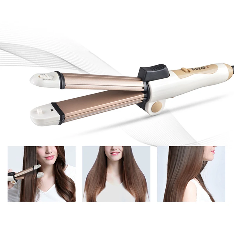 Kemei Multifunctional Portable Foldable Hair Straightener Corn Plate