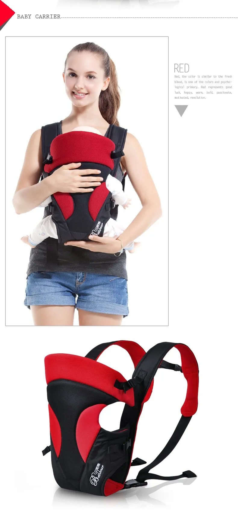 Infant Baby Carrier Adjustable Newborn Sling Multifunction Breathable Backpacks Wrap Rider Multicolor7