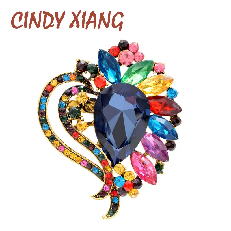Винтажная женская брошь в виде сердца CINDY XIANG элегантное украшение с кристаллами