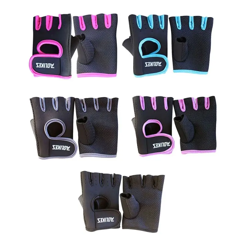 

1 Pair Men Women Exercise Half Finger Gloves Weight Lifting Crossfit Sport Cycling Fitness Gloves GYM Workout