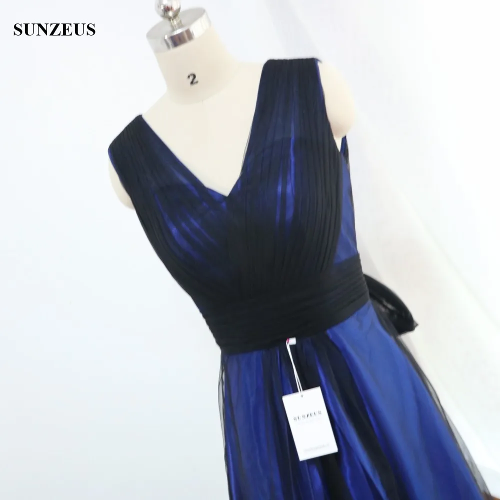 Royal Blue And Black Long Bridesmaid Dresses V Neck Tank A Line Royal Blue And Black Long Bridesmaid Dresses V Neck Tank A Line Wedding Party Dress For Women Open Back Maid Of Honor Gowns
