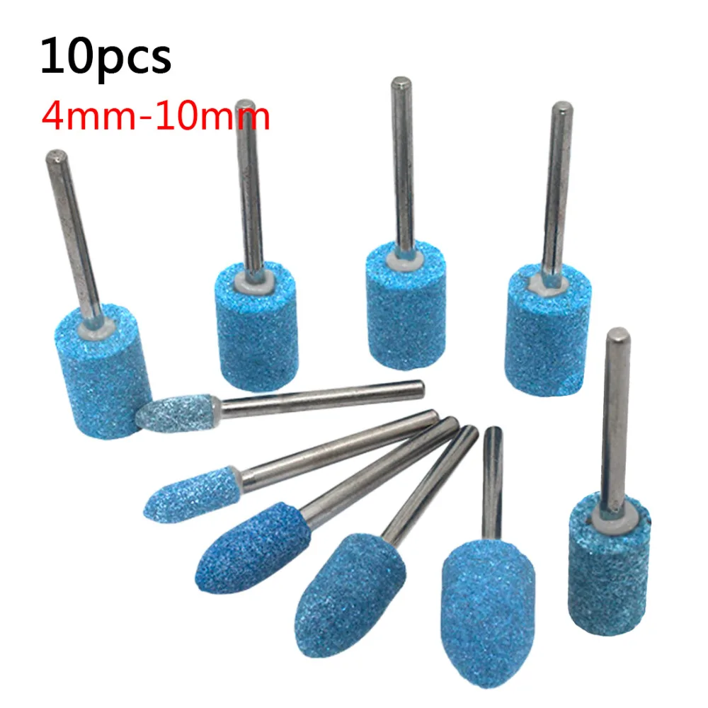 

1/8 Shank 10pcs Blue Abrasive Mounted Stone Set Multi Tool Grinding Burr Wheel For Dremel 4000 3000 Dremel Rotary Tools
