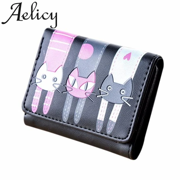 Aelicy Cartoon Cat Travel Passport Bag Multi Credit Id Card Holder Leather Women Wallets With Coin Pocket Lady Handbag Bags | Багаж и