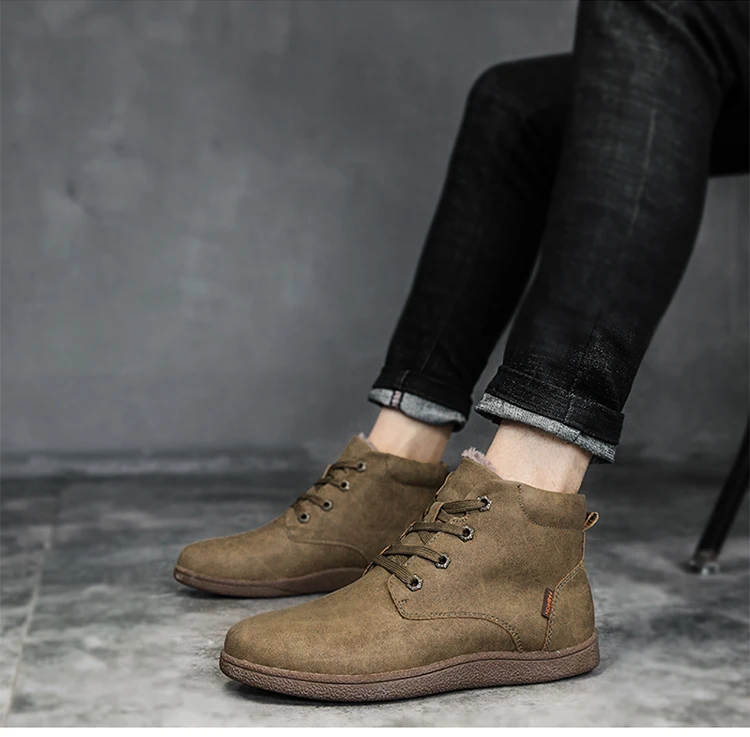 JINTOHO/Мужская зимняя обувь из натуральной кожи; модные мужские кожаные ботинки; брендовая зимняя обувь; мужские Ботильоны; зимние мужские ботинки