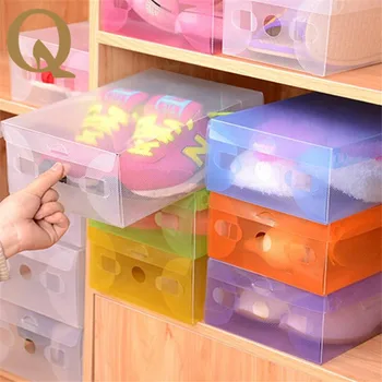 

2017 practical family holding tools thickened plastic transparent shoebox color drawer box clamshell plastic shoes box