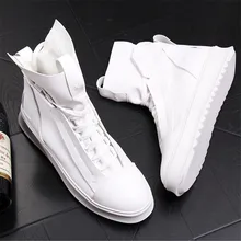New Arrival Fashion Men Summer Boots Casual Shoes High Top Lace Up Trending Man Leisure Shoes Platform Hip Hop Zapatos 2#10/15E5