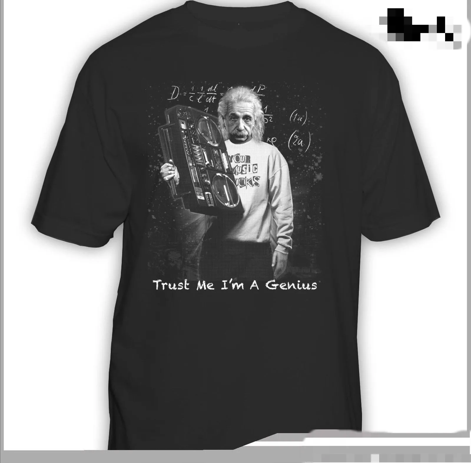 TRUST ME I'M A GENIUS футболка GHETTO BLASTER Альберт Эйнштейн Классическая мужская хип-хоп