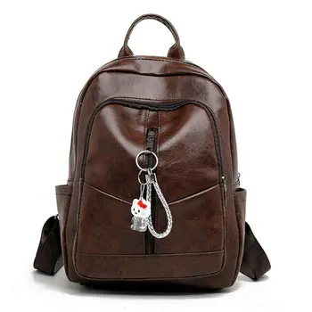 

2019 New Travel Backpack Korean Women Rucksack Leisure Student School bag Soft Faux Leather Women Backpack