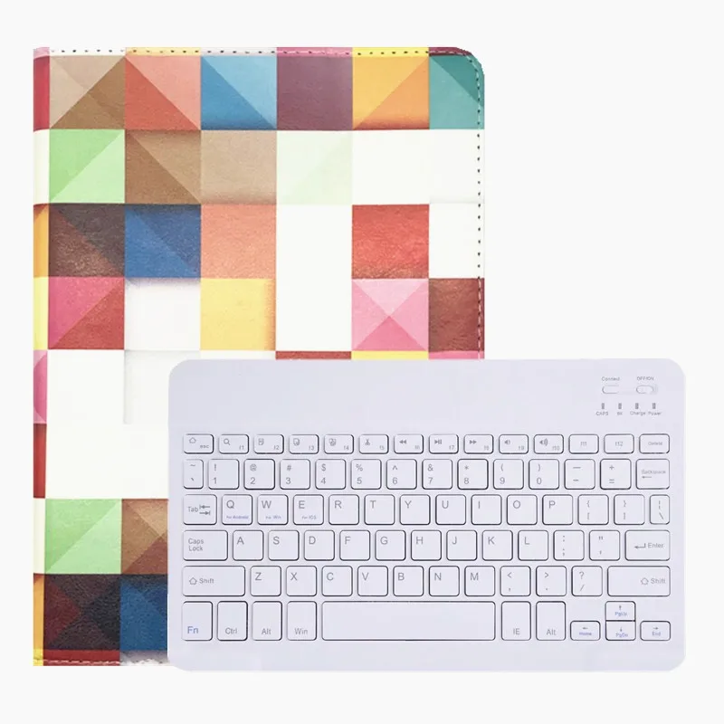 HLF Аксессуары для Teclast A10H/A10S/X10 четырехъядерный/X10 четырехъядерный/98 OctaCore_3-Folded чехол+ Bluetooth клавиатура+ ручка+ пленка+ салфетки - Цвет: HLF
