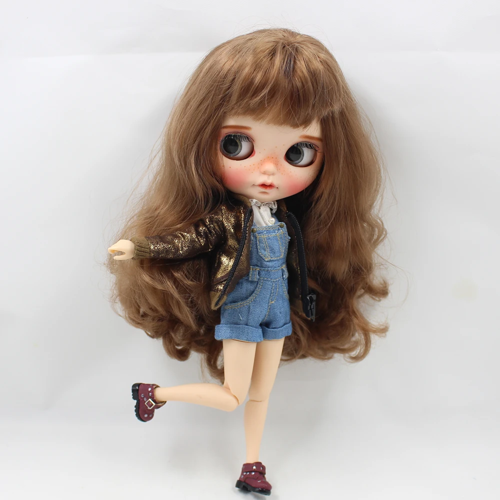 Наряды для куклы Blyth, блестящее Коричневое Пальто, костюм для 1/6, pullip jerryberry licca icy dbs doll