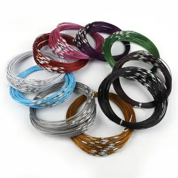 

10 pcs 1mm 46cm Black Gold Close Metal Necklace Keychain Thread Cords For Jewelry Making Diy Accessories Wholesale Supply