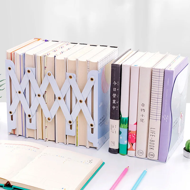 Милая мультяшная Выдвижная книжная полка для хранения книг регулируемая ширина