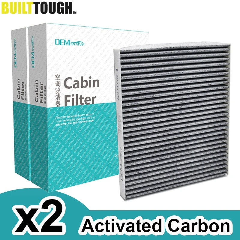 

2x Car Pollen Cabin Filter Activated Carbon For Hyundai Accent Tucson Veloster Kia Forte Rio 97133-2E200 97133-2E210 08790-2E200