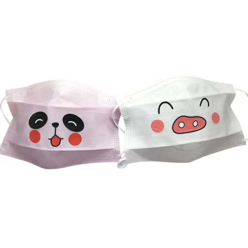 

Disposable Lovely Cartoon Funny Animal Emoji Mouth Mask Cute Pig Panda Cat 3 Layer Non-Woven Fabric Medical Anti-dust Random