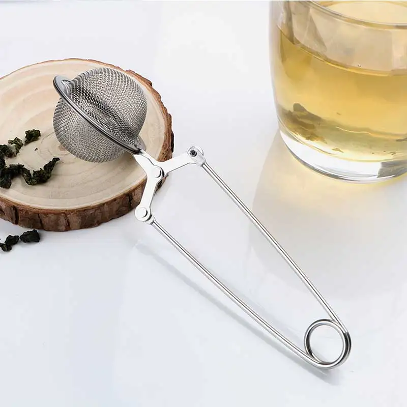 

Sphere Mesh Tea Strainer Handle Tea Ball Stainless Steel Tea Infuser Coffee Herb Spice Filter Diffuser Kitchen Gadget