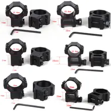 30 мм/25,4 мм 2 шт. средний профиль 20 мм/11 мм ласточкин хвост кольца/Пикатинни кольца для прицела Weaver тактический охотничий прицел крепления аксессуары