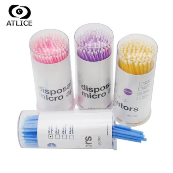 

100PCS/Lot Disposable Bottled Cotton Swabs Microbrushes Eyelash Extension Tools Individual Eyelashes Removing Tools Applicators