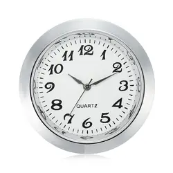 50 шт. мини часы кварцевые Вставить круглый 40 мм отверстие белый циферблат серебряный тон ободок арабскими цифрами 45 мм циферблат 1,7 дюйм(ов)