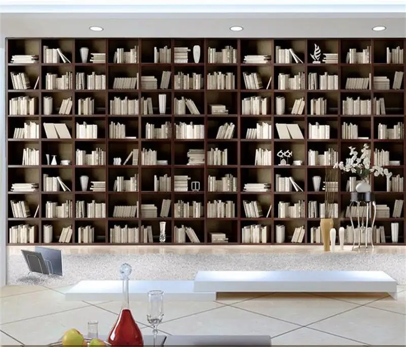 Elegant Bookcases Promotion For Promotional Room Wallpaper Custom Photo Mural Non Woven Wall Sticker Simple Elegant Wooden Bookcase Painting For