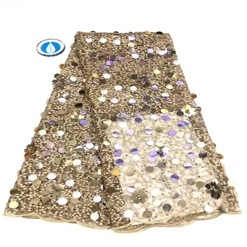 

Cassiel African Sequins Lace Fabric 2019 High Quality Embroidered Lace French Tulle Laces Nigerian Laces Fabrics For Wedding
