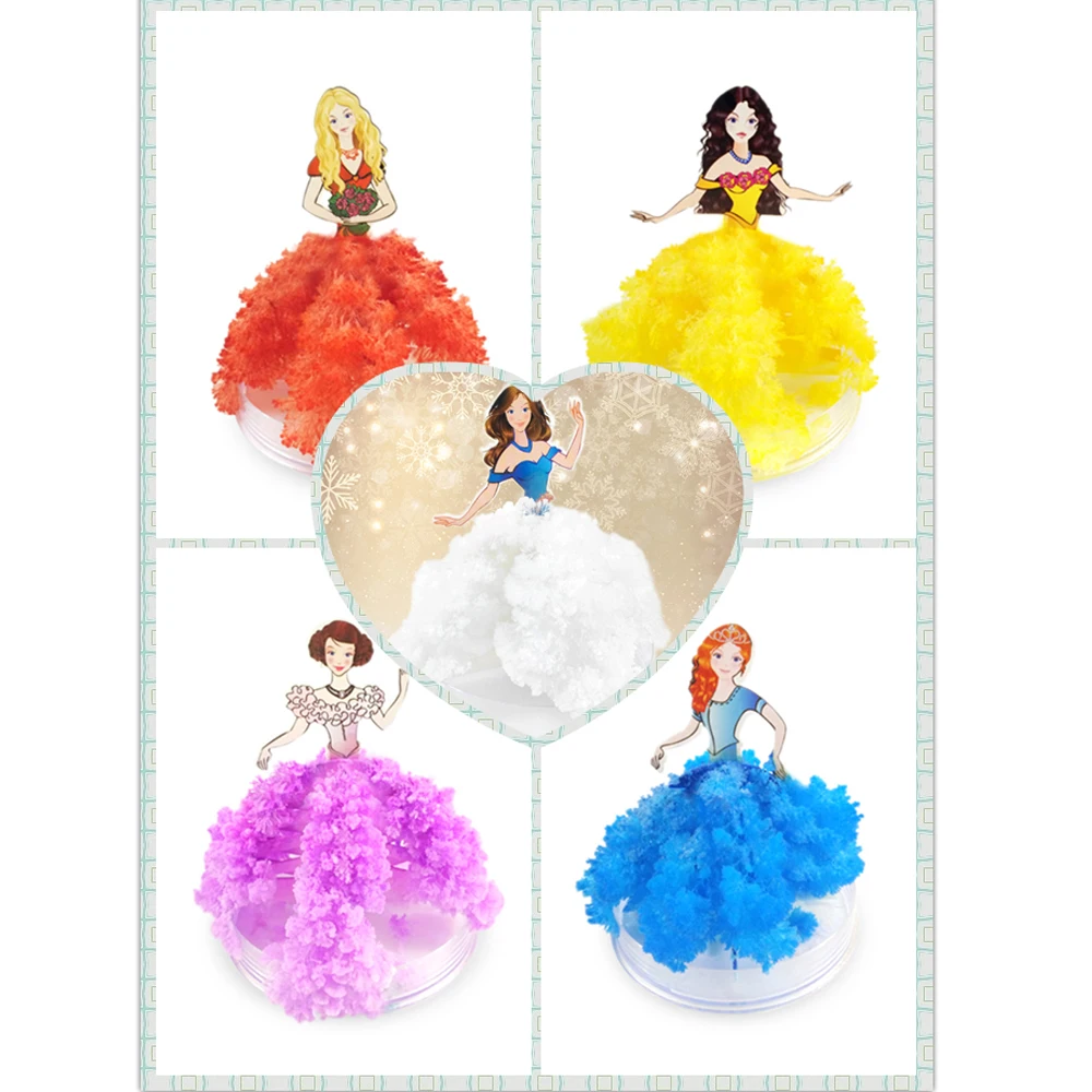 

5PCS 2019 110mm H Colorful Magic Growing Paper Dress Infanta Tree Mystic Princess Trees Educational Science Toys For Children