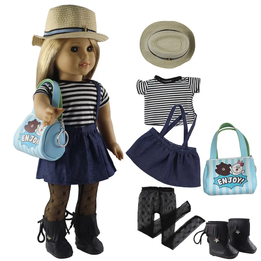 Fashion Doll Clothes Set Toy Clothing Outfit for 18 inch American Doll Casual Clothes Many Style for Choice X114