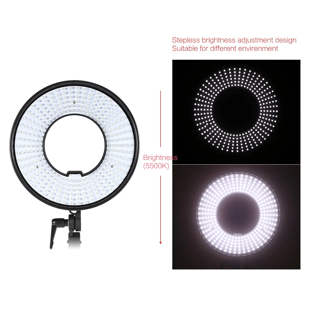 Andoer 300 светодиодный видео свет селфи кольцо свет кольцо фото освещение Ringlight камера Фотостудия Свет для камеры видеокамеры