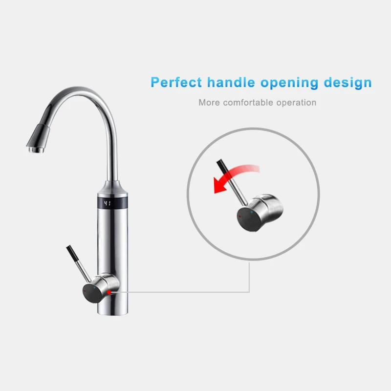Kbxstart Led Electric Water Faucet Tankless Hot Water Heater Tap The Third Generation Heating Tube Torneira 220V EU/UK/AU Plug