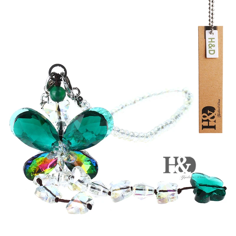 H&D Car Charms Rear View Mirror Accessories Crystal Hanging Prisms Fengshui Suncatcher Rainbow Pendants Crystal Ornaments sun catcher,crystal pendant,sun catchers