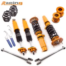 Coilover Primavera Shock Absorber para BMW Série 3 E46 320 323 328 M3 Adj. altura Coilovers Primavera Placa de Montagem Superior Camber Frente