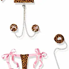 Женское сексуальное леопардовое белье Кошка Косплей наряд бикини белье наборы
