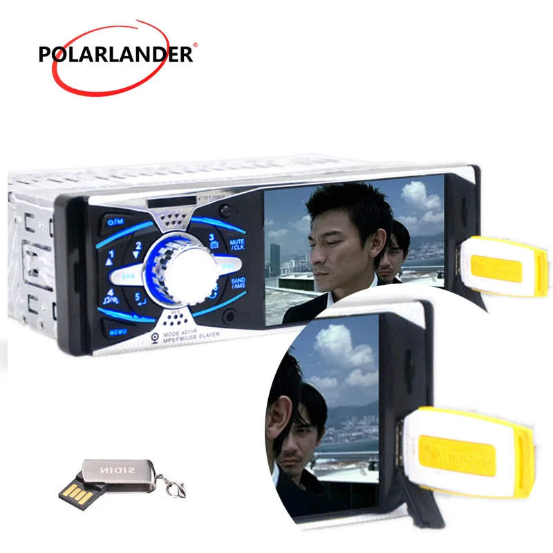 4 1 'Ƈ Din Автомобильный Радио автомобильный MP5 плеер Bluetooth аудио SD/MMC/USB/FM/Aux in TFT