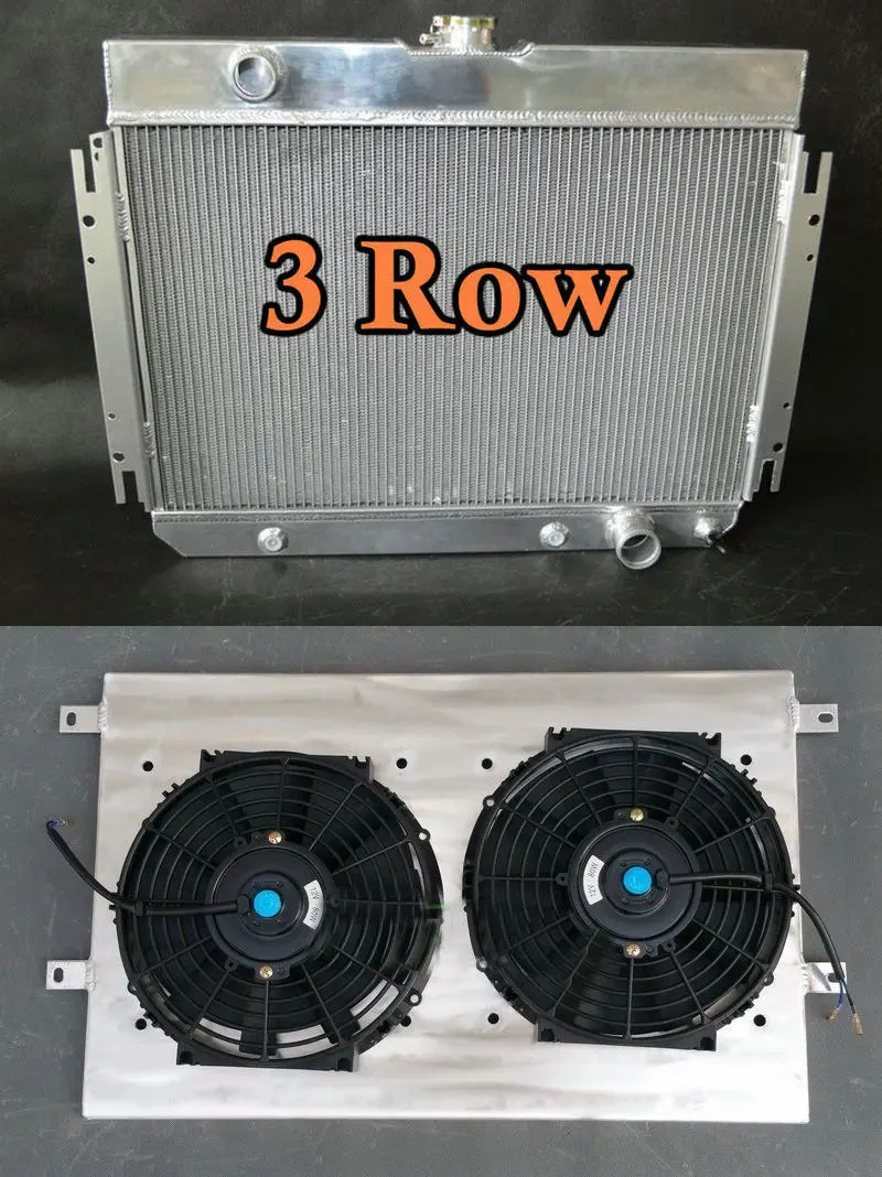 Алюминий радиатора и shrou вентиляторы для 1963-1968 Chevrolet Chevy Chevelle путь к цели Biscayne Impala Bel Air Caprice L6 V8 AT/MT 5.4L - Цвет: Radiator Shroud Fans