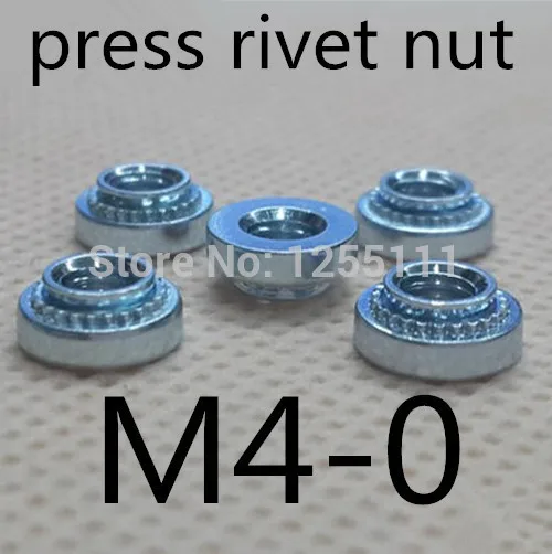 

100pcs/lot High Quality RoHS M4-0 M4 Press Nut Clinching Nut Steel Zinc Plated Rivet Nuts Inserting Self Clinching Nuts