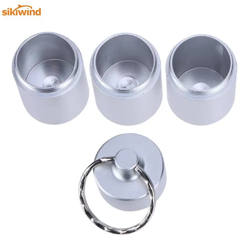 

Waterproof Portable Pill Storage Titanium Box Keychain Round Aluminium Alloy Box Ultralight Titanium Case Container Outdoor Tool