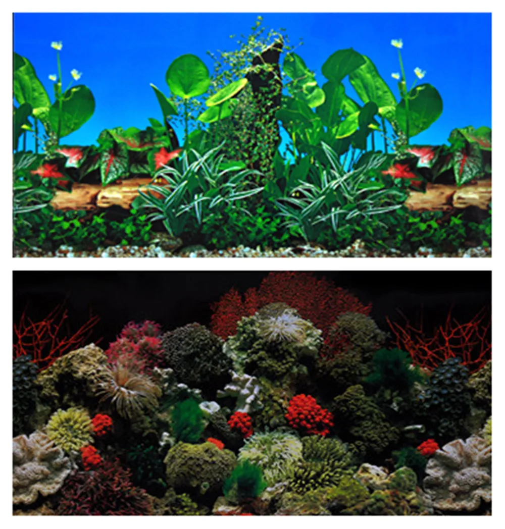 

30 40 50 60CM High Various Double Sided Aquarium Background Poster Fish Tank Ocean Decorative Wall Backdrop Image Decoration