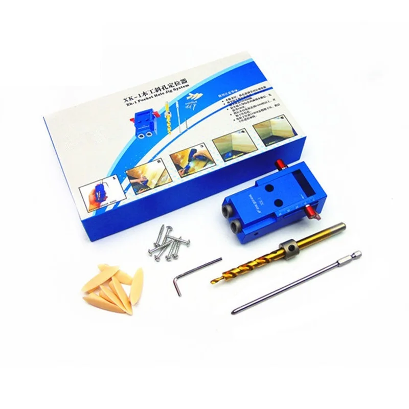 Mini Kreg Style Pocket Hole Jig Kit System For Wood Working Joinery Step Drill Bit Accessories