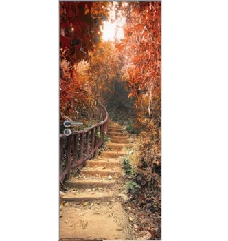 

Pastoral Autumn Leaves Door Sticker Wall Decals for Parents Room Bedroom Wardrobe Door Decoration