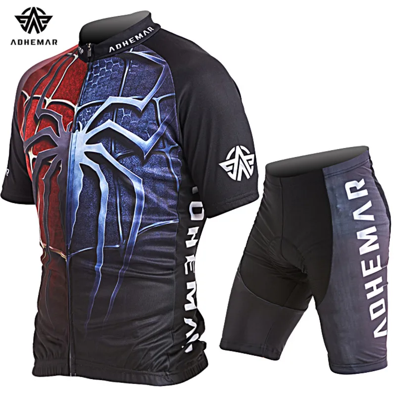 Adhemar short sleeve men cycling clothes polyester cycling jersey set men cycling jersey Summer bicycle clothes