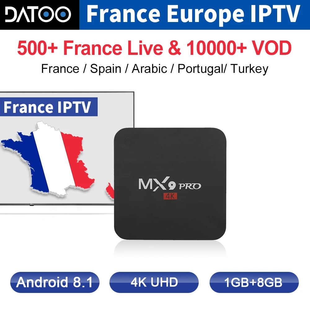 

MX9Pro Android 8.1 France IPTV French Italy Portugal 1G+8G RK3228A Turkey Portugal Spain France IPTV 1 Year IP TV France IPTV