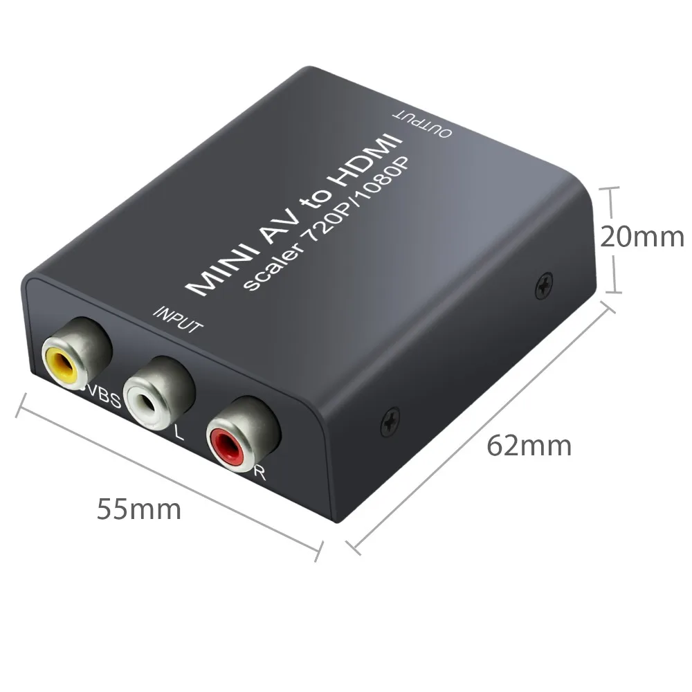 3RCA AV CVBS композитный AV конвертер HDMI 720 P/1080 P видео из AV в HDMI адаптер для снятия зубного камня для ТВ ПК PS3 STB Xbox VHS и VCR NTSC