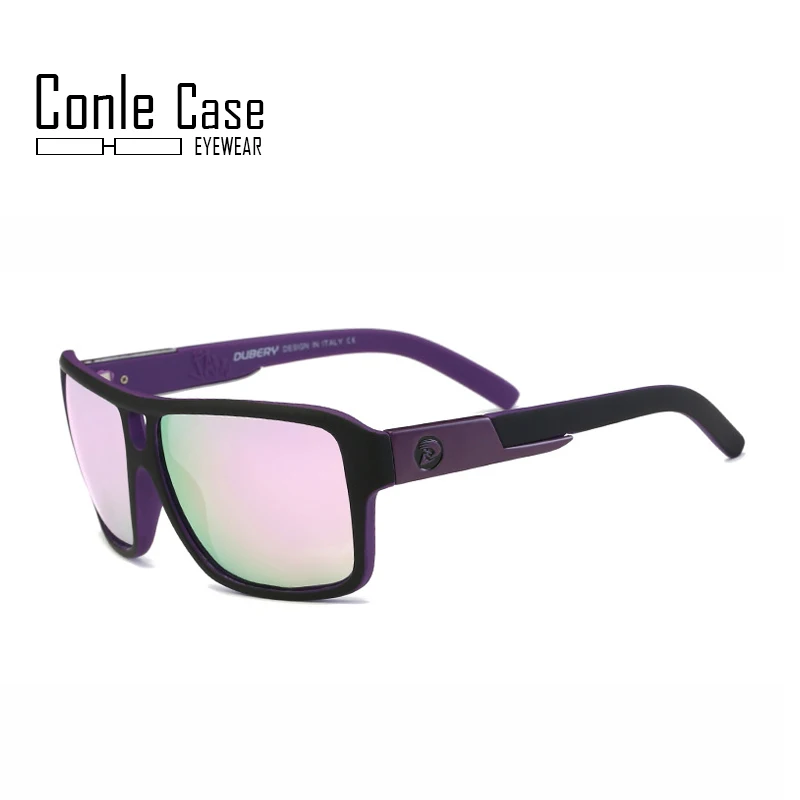 Conle чехол спортивные поляризованные солнцезащитные очки для мужчин и женщин большие наружные ветрозащитные солнцезащитные очки - Цвет линз: BlackPPurple