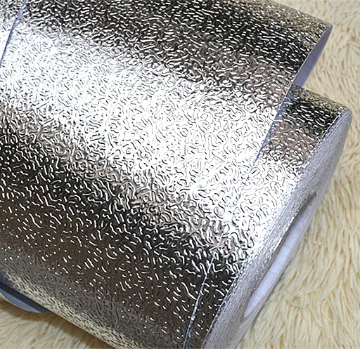 

Silver paper furniture sticker kitchen cabinet thickening adhesive paper for furniture pvc waterproof 3d wallpaper for bathroom