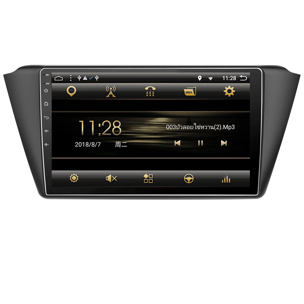 Perfect Eunavi Android 8.1 Octa-core 10.1 inch Car Radio HeadUnit GPS Navi Player for Skoda Fabia 2015 2G+32G with WIFI RDS car stereo 2