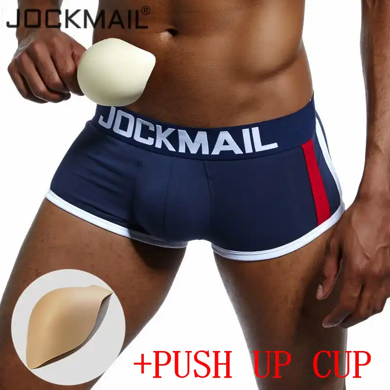 Jockmail ブランドメンズ下着ボクサートランクスセクシーなプッシュアップカップバルジ強化ゲイ下着男性ボクサーショーツ拡大パンツ Brand Underpants Underpants Brandunderwear Men Boxer Aliexpress