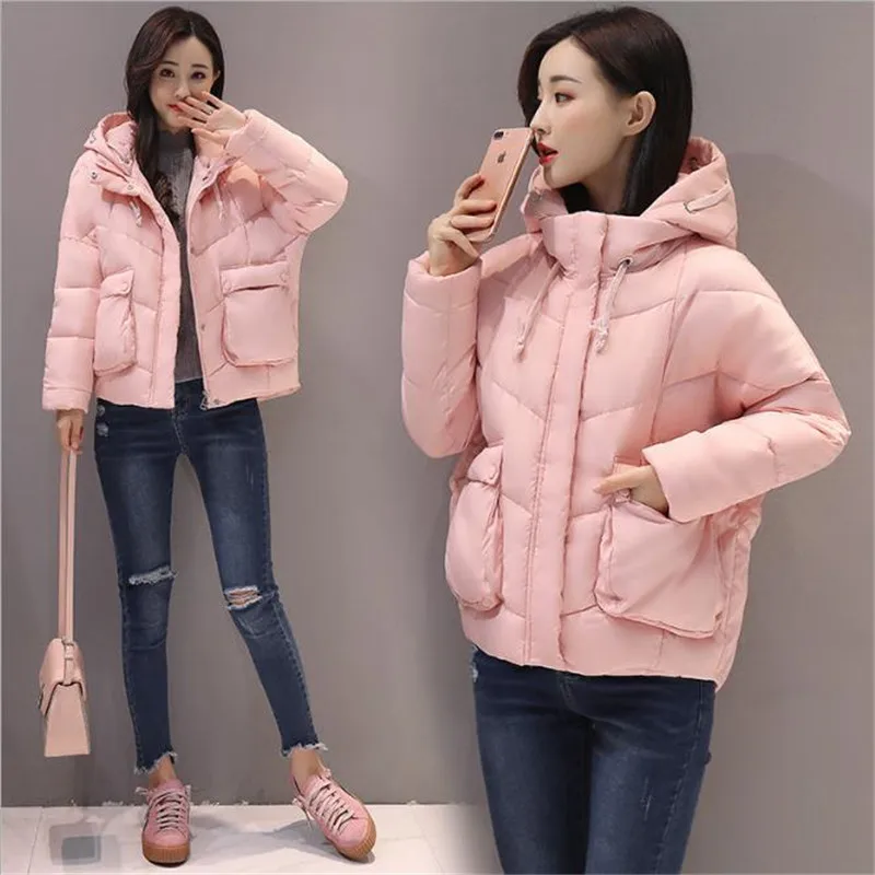 2018 High Quality Women Winter Jacket Fashion Girls Hooded Bread Parkas Female Casual Oversized Warm Wadded Coat Outwear