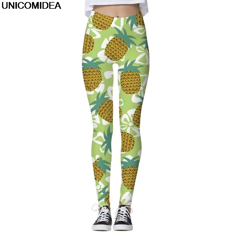 2019 Pineapple Women Leggings Autumn Slim Ladies Skinny Trousers 3D Print Slim Elastic Pencil